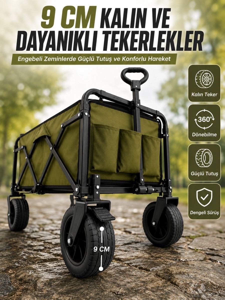 Extra Cepli Katlanabilir Wagon Arabası İle Pratik Ve Düzenli Taşıma