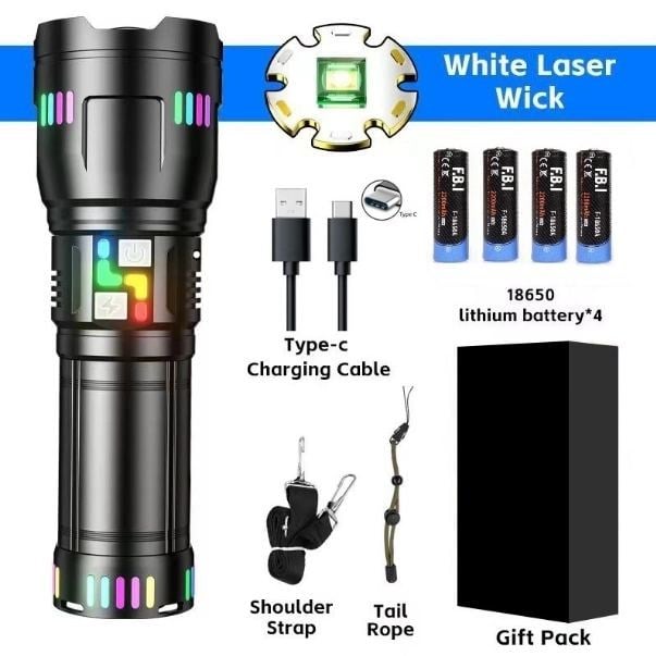 F.b.ı Pro F-3002 Alüminyum Tg Led Gece Şeritli Type-c Şarjlı El Feneri