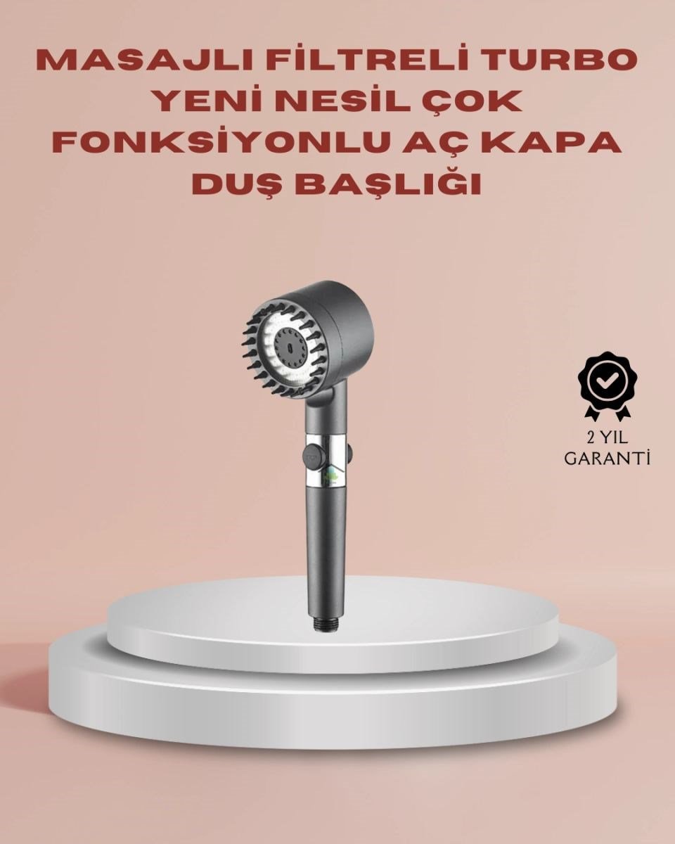 Filtreli Masaj Özellikli Duş Başlığı Aç Kapa Tuşlu