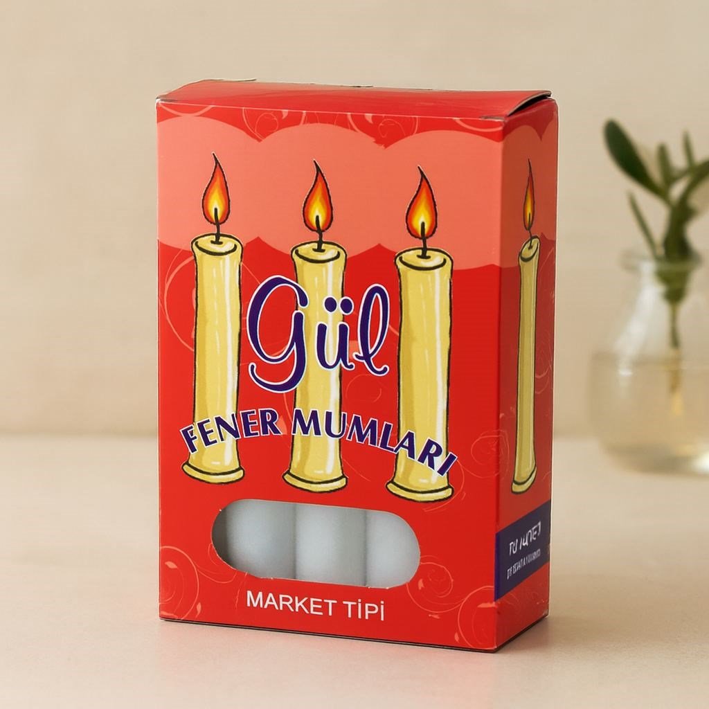 Gül Kokulu Mum 10'lu Paket