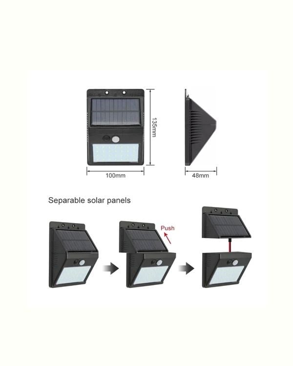 Hareket Sensörlü Solar Lamba | 120° Algılama Açısı, 3-4 Metre Mesafe, Suya Dayanıklı Led