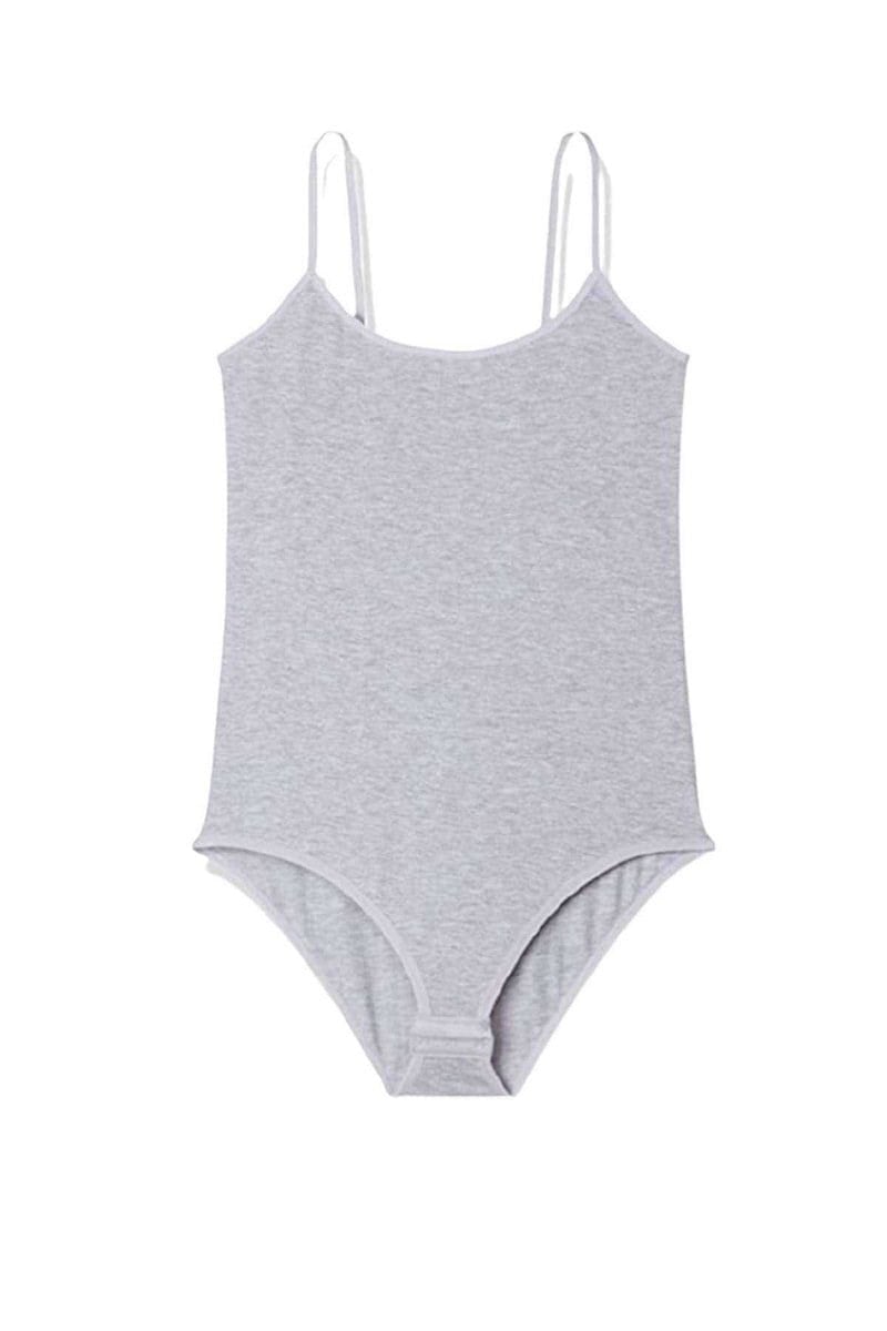 İp Askılı Kadın Çıtçıtlı Body Gri