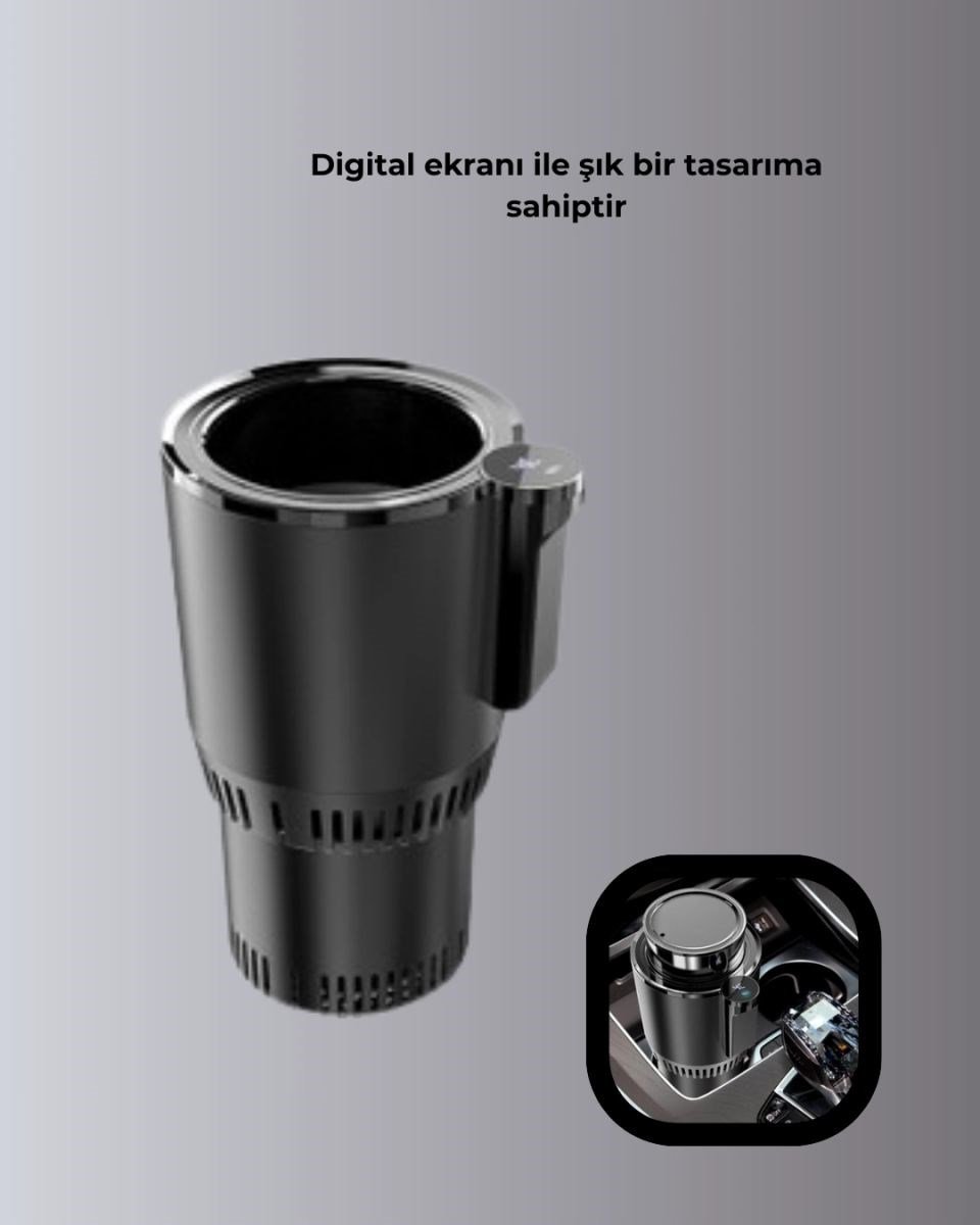 Isıtma Soğutma Özellikli Araç Bardaklığı Çakmak Girişli Akıllı Yeni Nesil