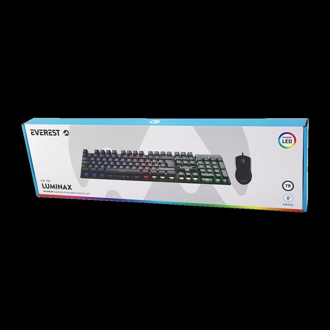 Kablolu RGB Oyuncu Klavye ve Mouse Seti - Siyah