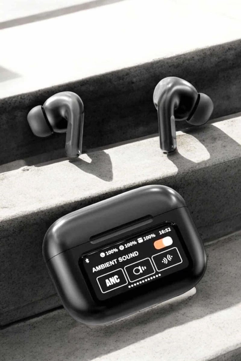 Kablosuz Bluetooth Kulaklık Ekranlı Uzun Şarj Süreli Anc Destekli