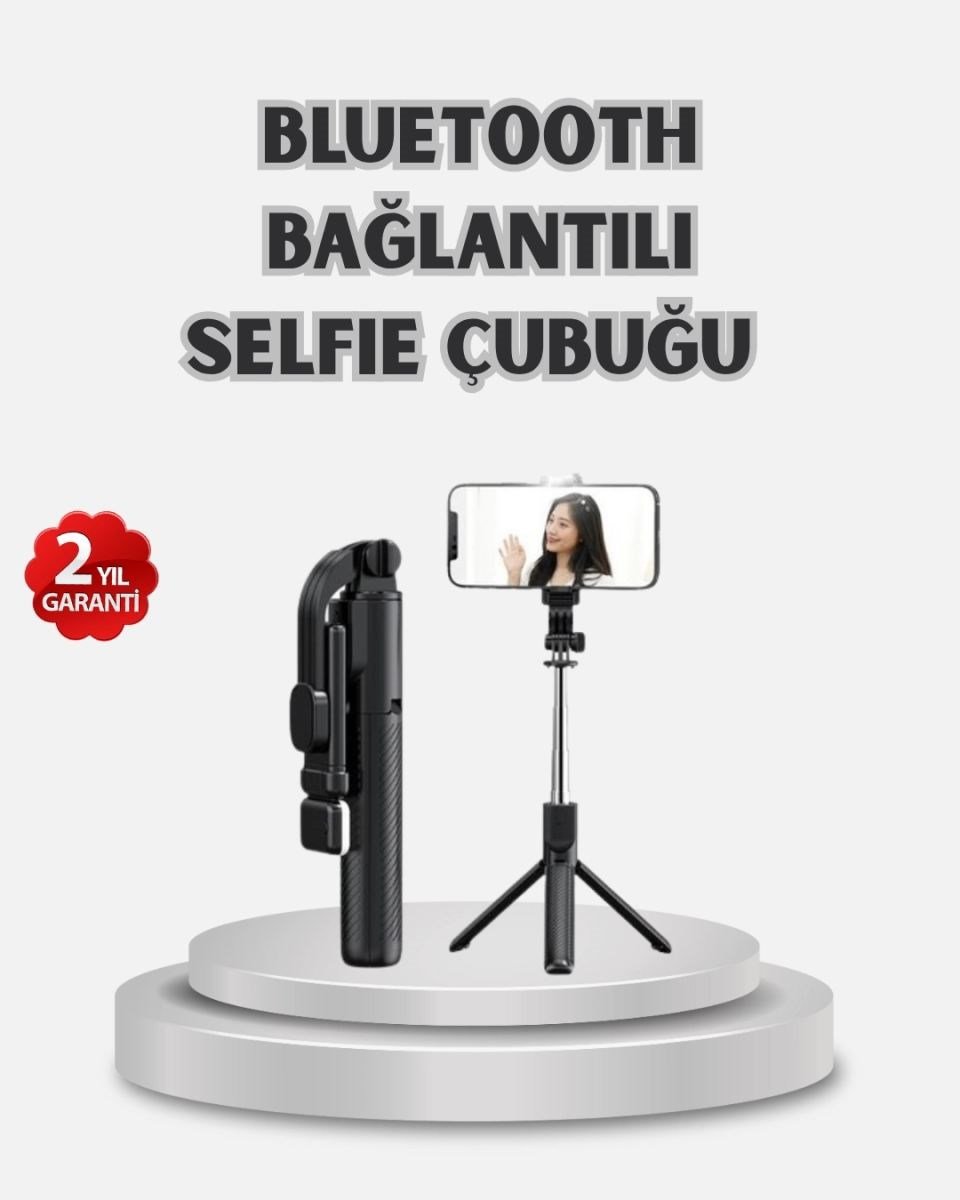Kablosuz Bluetooth Selfie Çubuğu – 360° Dönebilir Başlık, Taşınabilir Ve Şık Tasarım