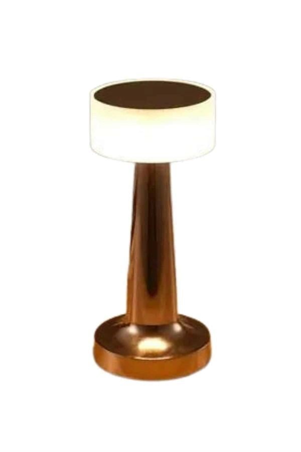 Kablosuz Renkli Masa Ve Gece Lambası Altın Rengi Dokunmatik Led Lamba