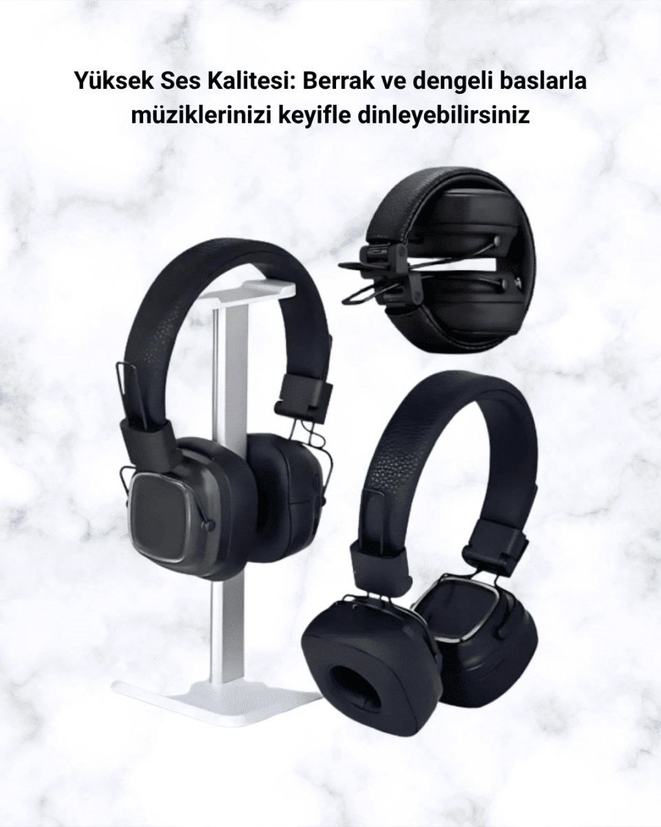Kablosuz Rgb Işıklı Katlanabilir Bluetooth Kulak Üstü Kulaklık