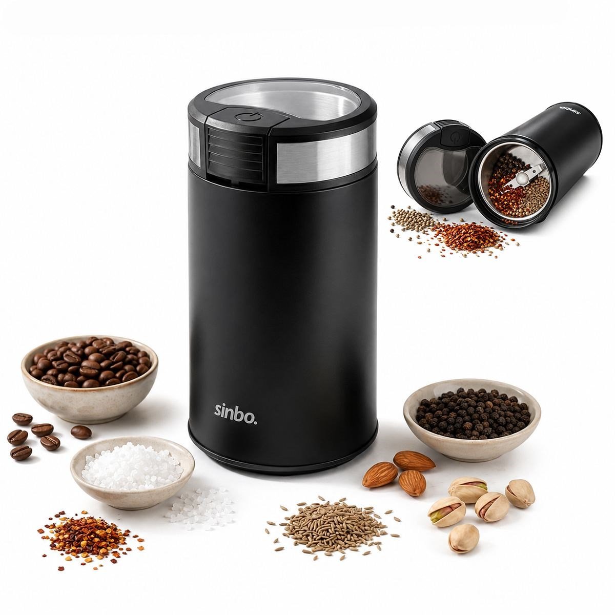 Kahve & Baharat Öğütücü 200W, 50g Çelik Bıçak