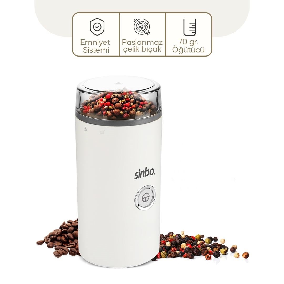 Kahve ve Baharat Öğütücü 2 Bıçaklı Çelik Hazneli 70gr 180W