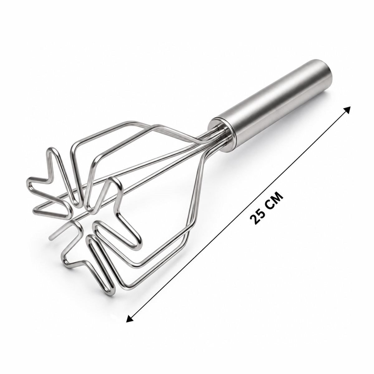 Kalp Şekilli Metal Patates Ezici 26 cm (Krom Saplı, 9 cm Başlık)