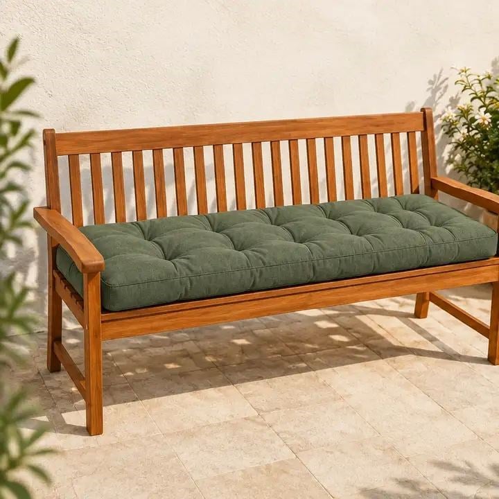 Kapitone Bank Minderi · 100 × 45 × 4 cm · Haki