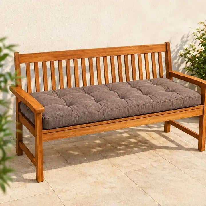 Kapitone Bank Minderi · 100 × 45 × 4 cm · Kahve