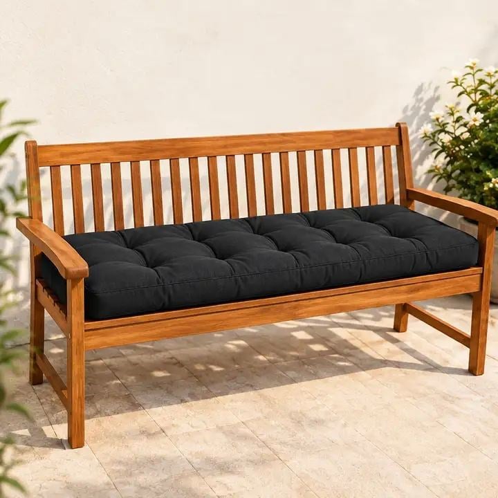 Kapitone Bank Minderi · 100 × 45 × 4 cm · Siyah
