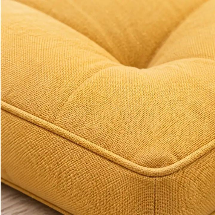 Kapitone Kare Yer Minderi · 60 × 60 × 5 cm · Hardal