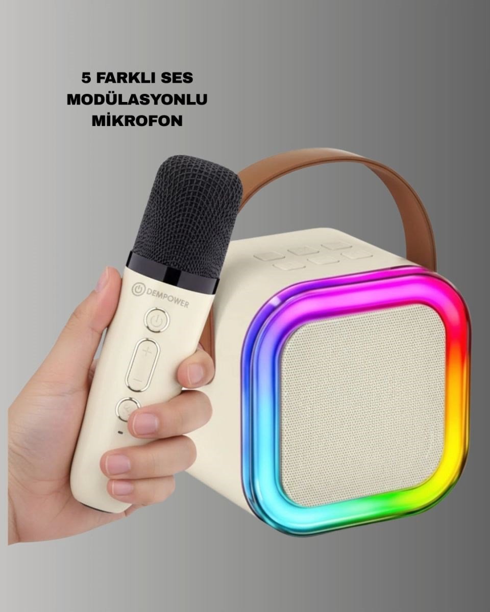 Karaoke Mikrofon Hoparlör Seti 6 Saat Kullanım Süresi Yeni Nesil