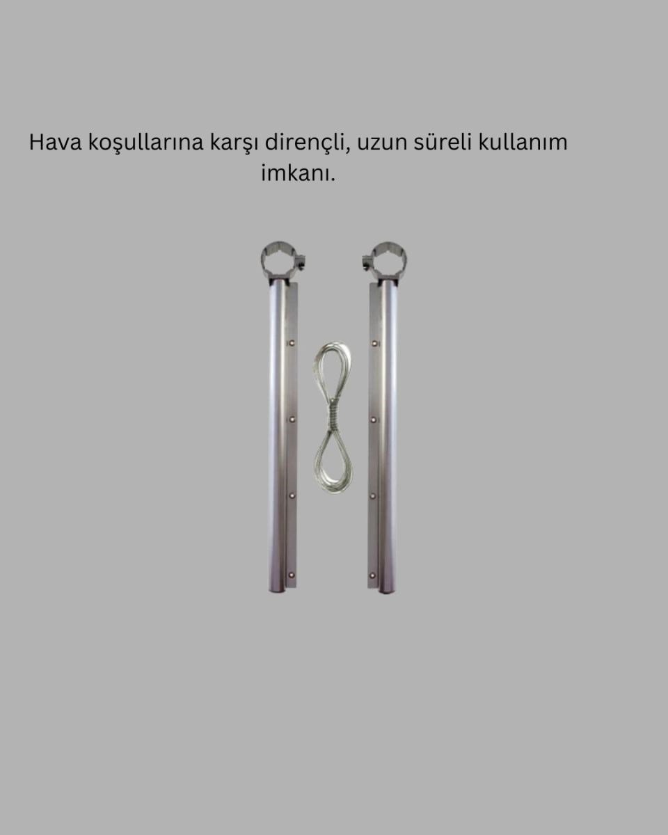 Kare Küpeşte Uyumlu Balkon Çamaşır Askısı 25x60 Cm Beyaz Pratik