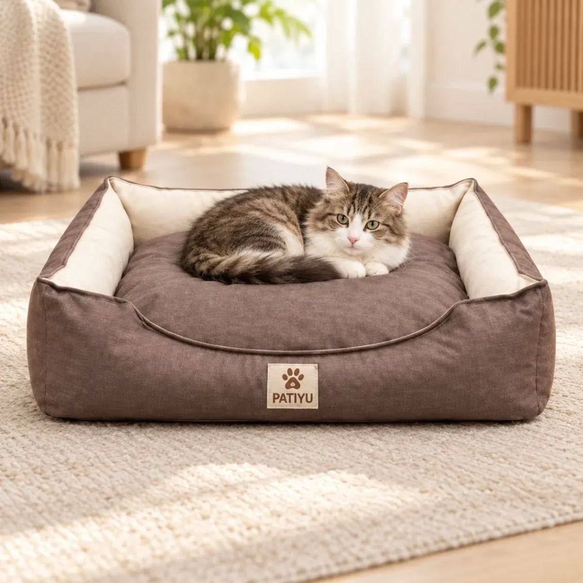 Kedi Köpek Yatağı Aura Premium Yatak - Kahverengi / Large