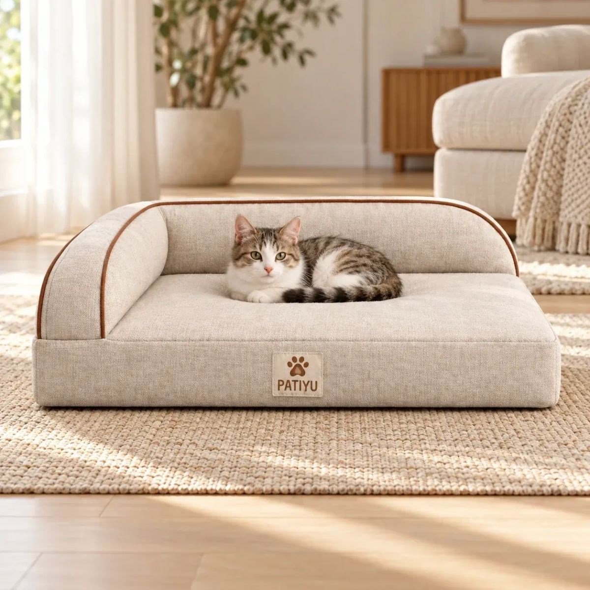 Kedi Köpek Yatağı Corner Seat - Bej
