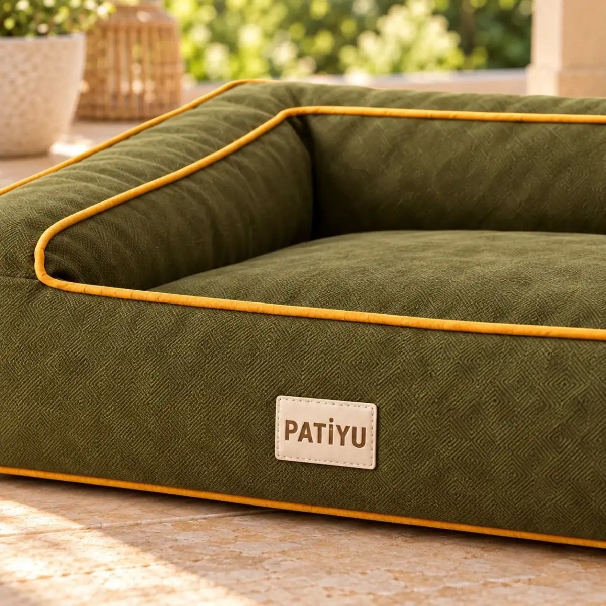 Kedi Köpek Yatağı Sofa Bed - Kiremit · Haki