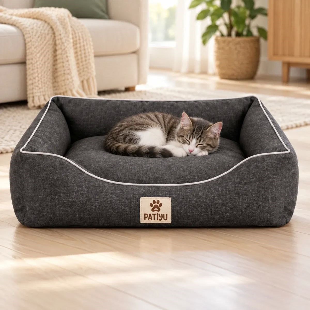 Kedi Köpek Yatağı Vera Premium Yatak - Antrasit / Large
