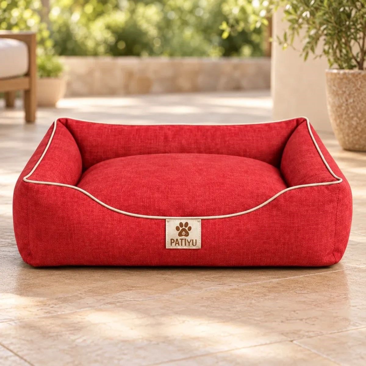 Kedi Köpek Yatağı Vera Premium Yatak - Bordo / Medium