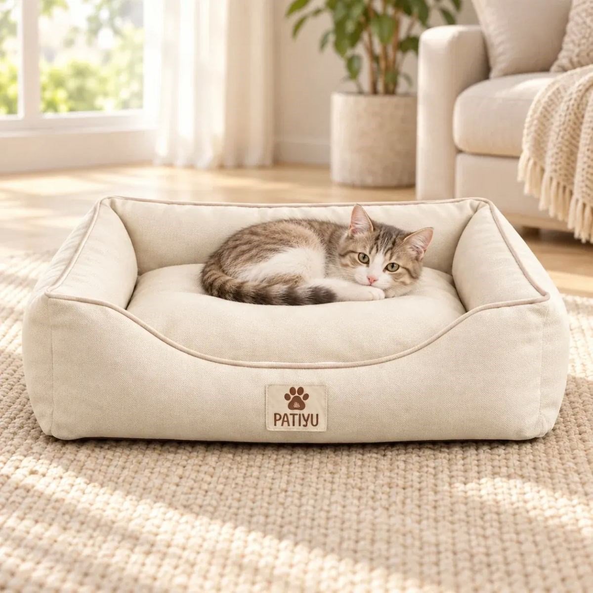 Kedi Köpek Yatağı Vera Premium Yatak - Krem / XLarge