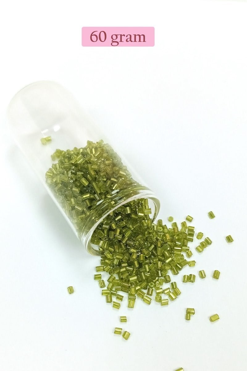 Kesme Cam Boncuk 2mm - 60 Gram - Şeffaf Çimen Yeşili - BNC393