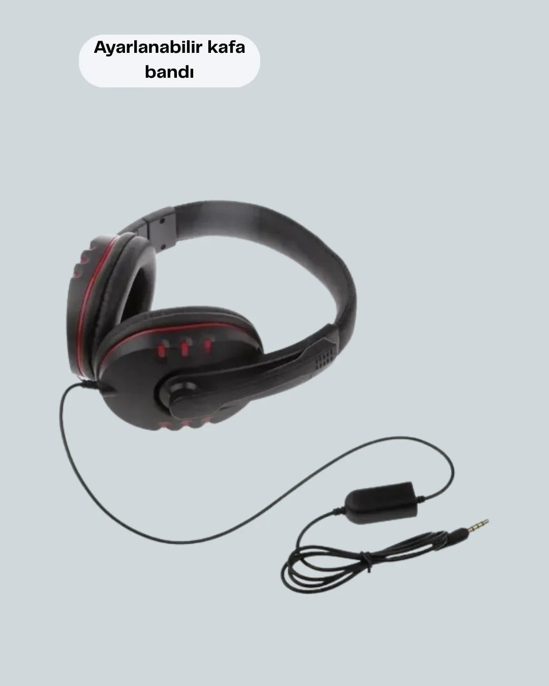 Kırmızı Oyuncu Kulaklığı Bilgisayar Uyumlu Stereo Yüksek Ses Kaliteli