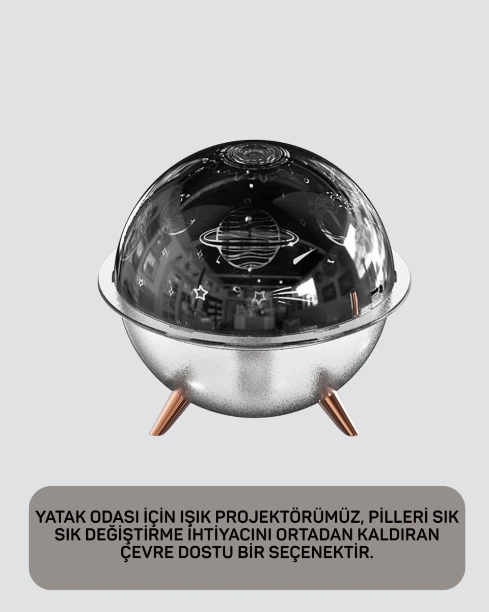 Kozmik Işık Efektli Projeksiyonlu Nemlendirici Gece Işığı