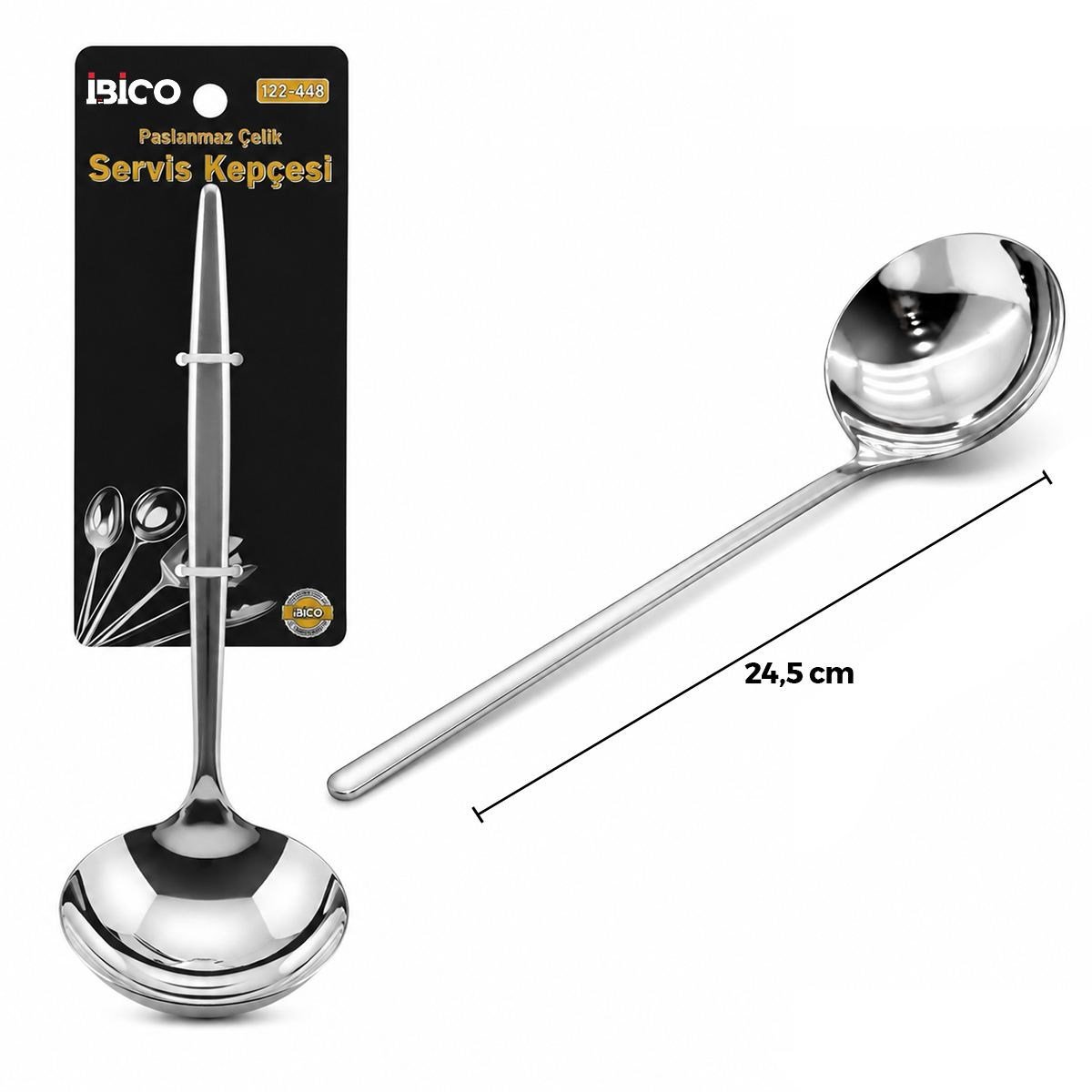 Krom Metal Servis Kepçe 24.5 cm