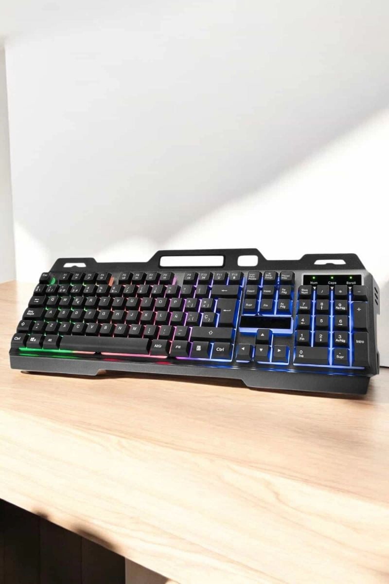 Led Işıklı  Klavye Usb Girişli Rgb Işıklı Q Klavye Mouse Hediyeli