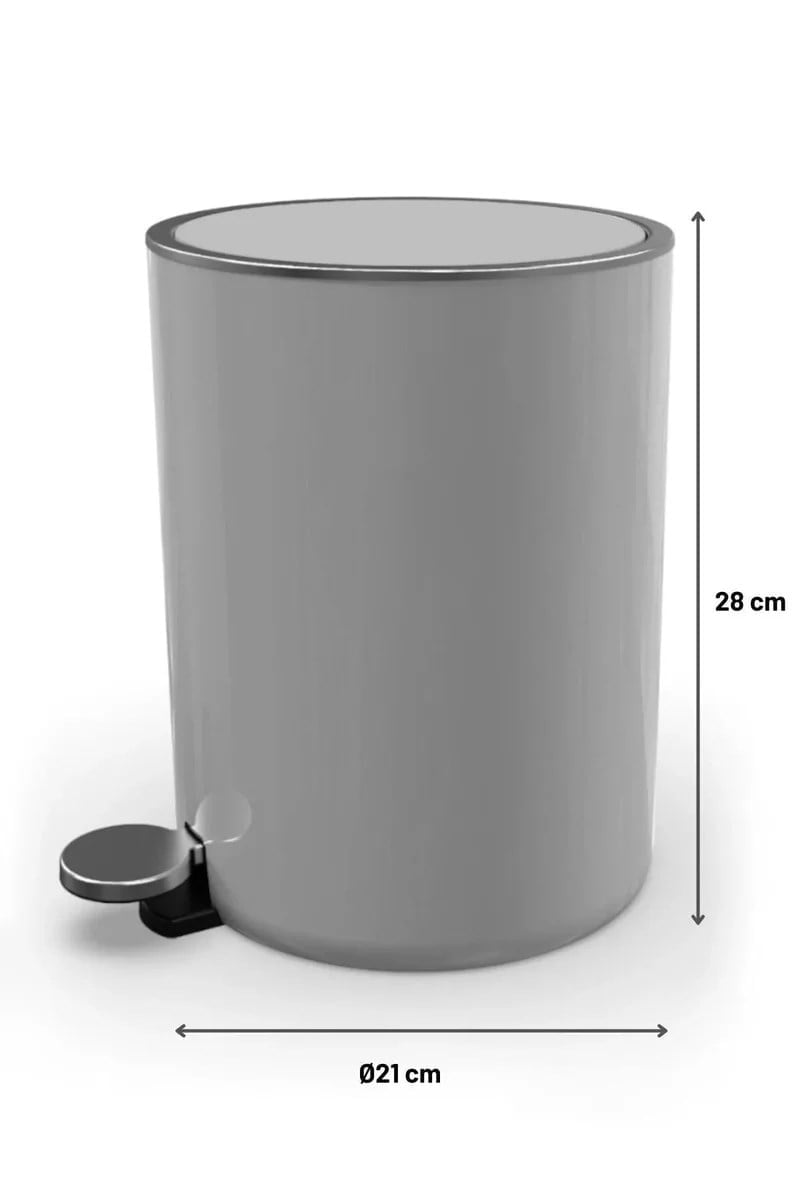 Lenox 5 Lt Pedallı Çöp Kovası Gri Royaleks-E66
