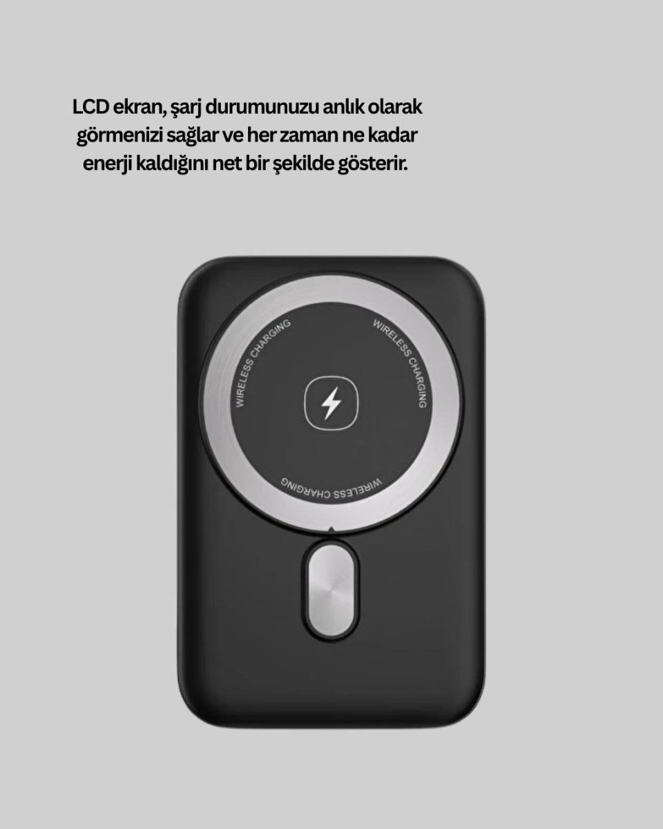 Magsafe Uyumlu Kablosuz Powerbank Taşınabilir Hızlı Şarj Yeni Nesil