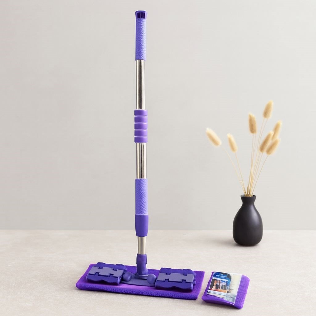 Mandallı Palet Mop Mikrofiber Paspas Metal Uzayan Sap 70-107 cm 360°