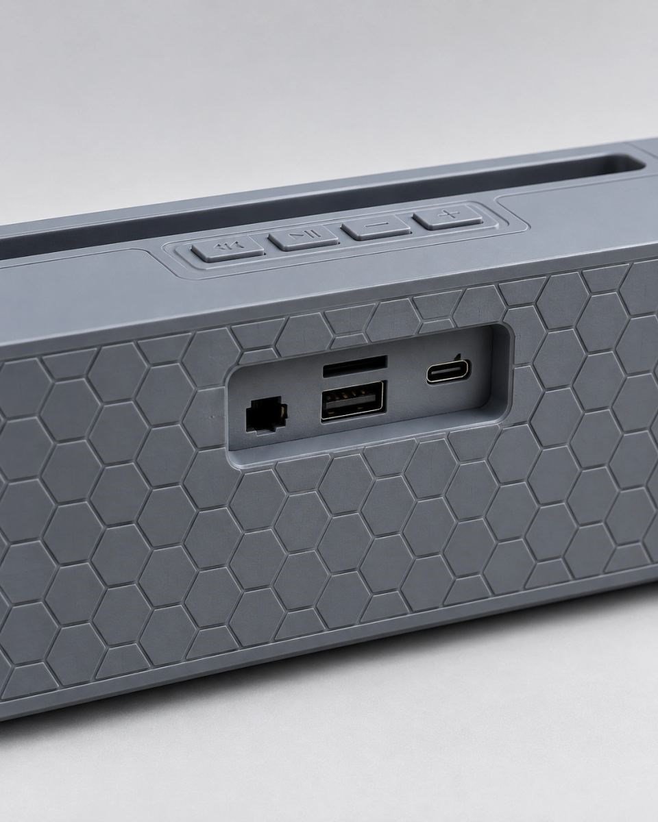 Metal Izgara Ön Yüzeyli Uzun Gövdeli Usb Destekli Kablosuz Masaüstü Hoparlör