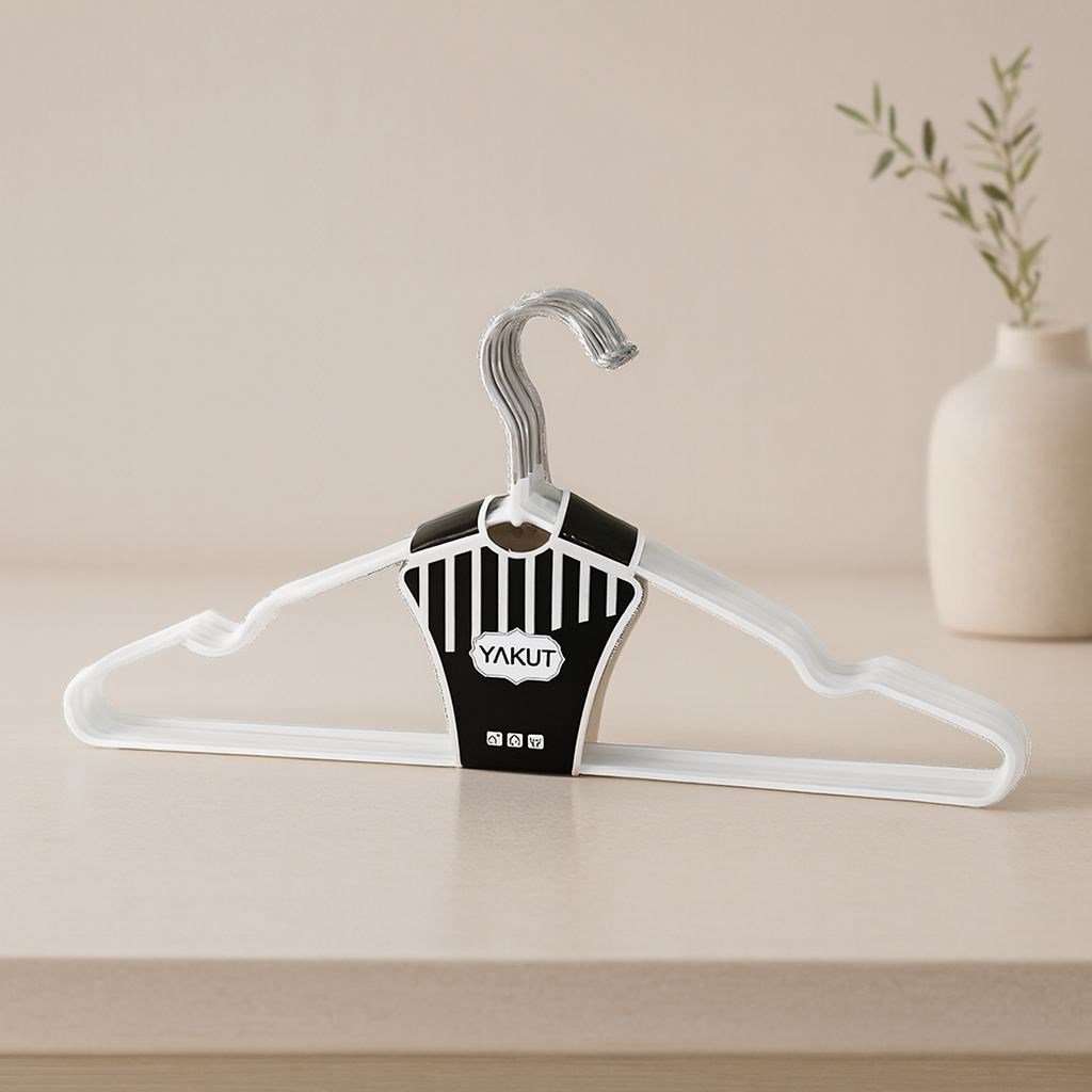Metal silikon kaplı elbise askısı 10'lu beyaz 40x50 cm