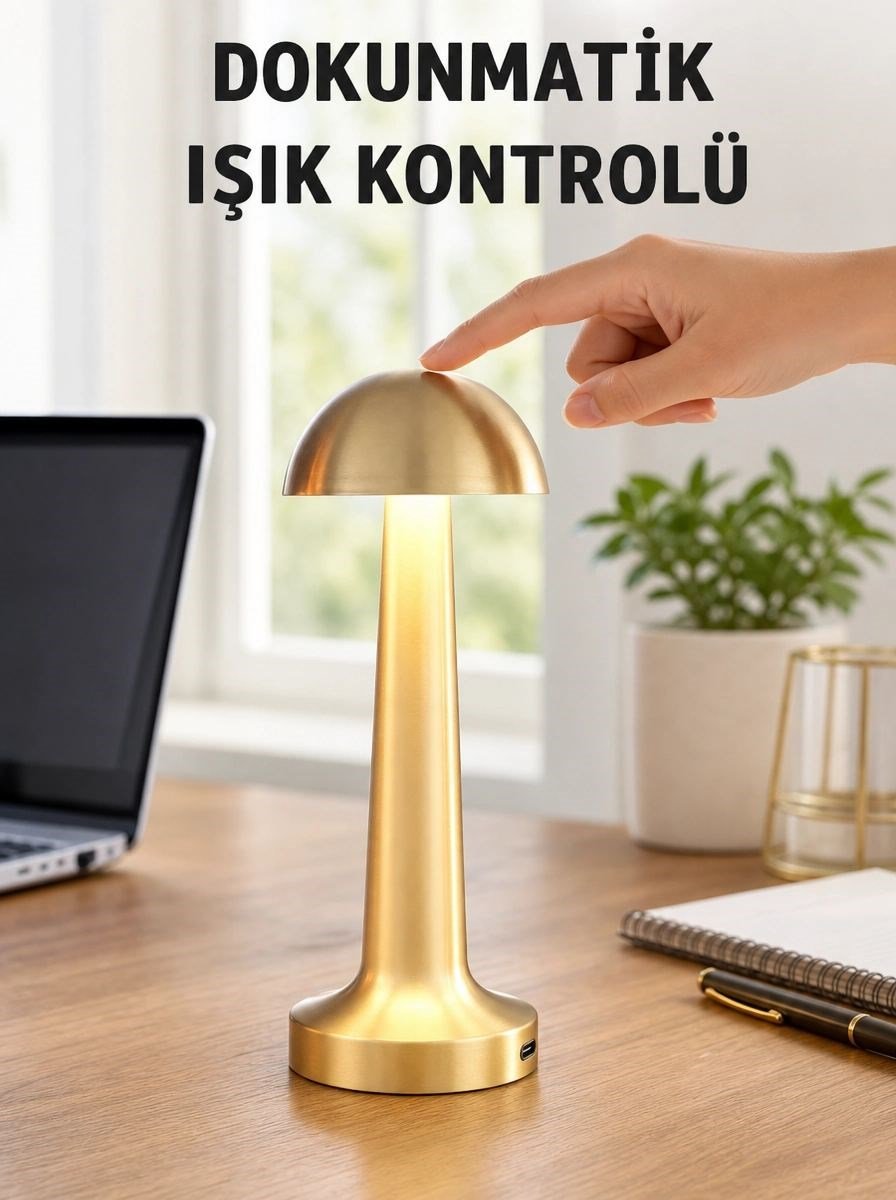 Modern Tasarım Şarjlı Masa Lambası – 1800 Mah Batarya Yeni Nesil
