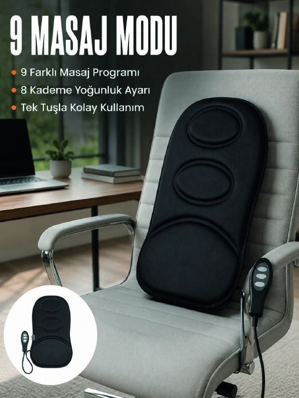 Motorlu Isıtmalı Masaj Minderi Masaj Modlu Ev, Ofis Ve Araç Koltuk Pedi