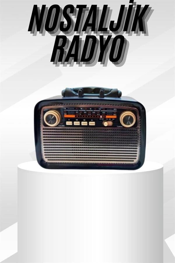 Müzik Kutusu Bluetooth Bağlantılı El Fenerli Nostaljik Tasarım Radyo