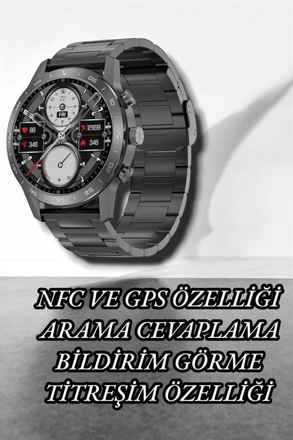 Nfc Ve Kablosuz Şarjlı Akıllı Saat Ekg, Nabız & Spor Modları İle İos Ve Android Uyumlu