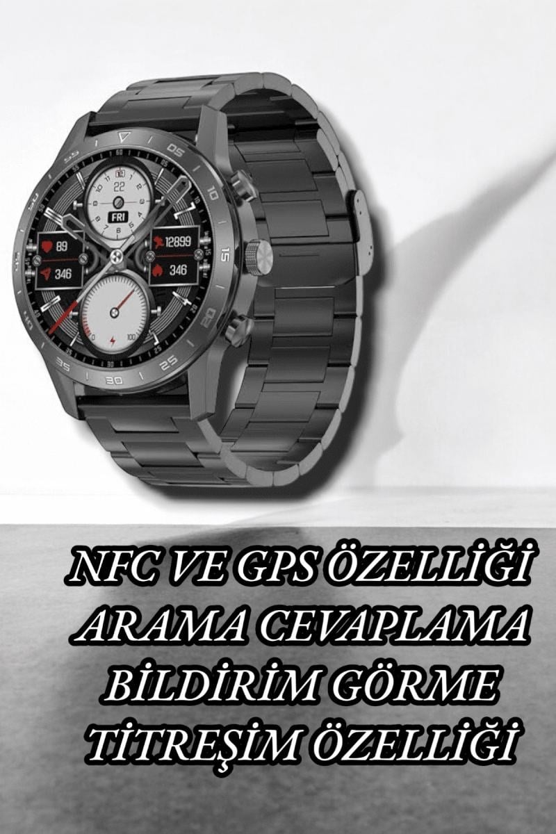 Nfc Ve Kablosuz Şarjlı Akıllı Saat Ekg, Nabız & Spor Modları İle İos Ve Android Uyumlu