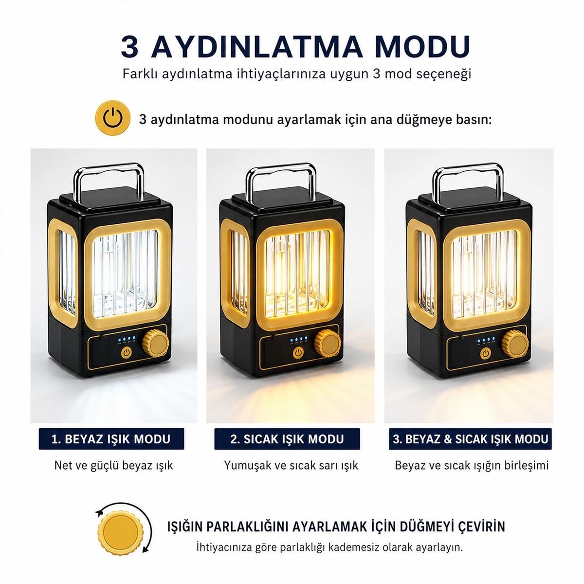 Nostalji Solar Lamba - USB Şarjlı 1500mAh