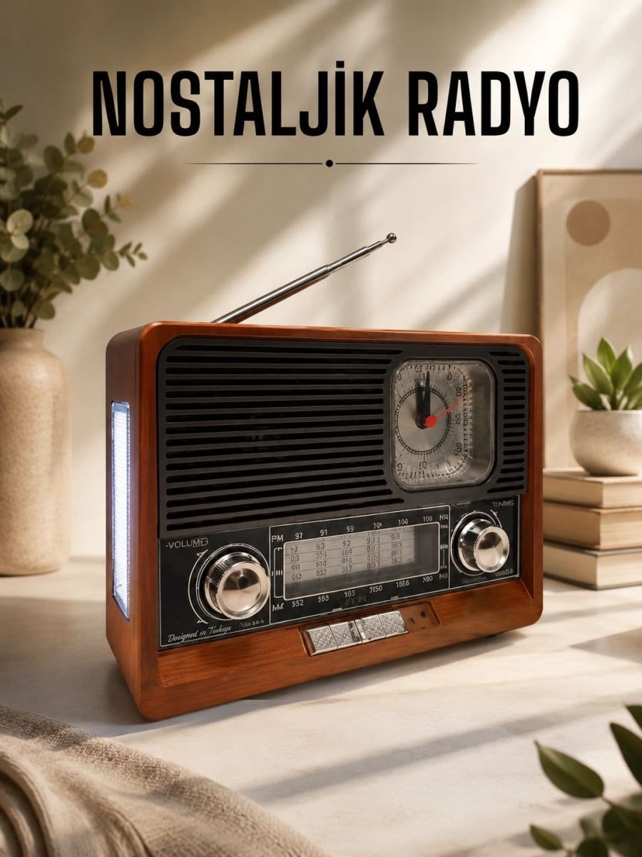 Nostaljik Radyo Usb,aux Ve Sd Kart Girişli Bluetooth Bağlantılı