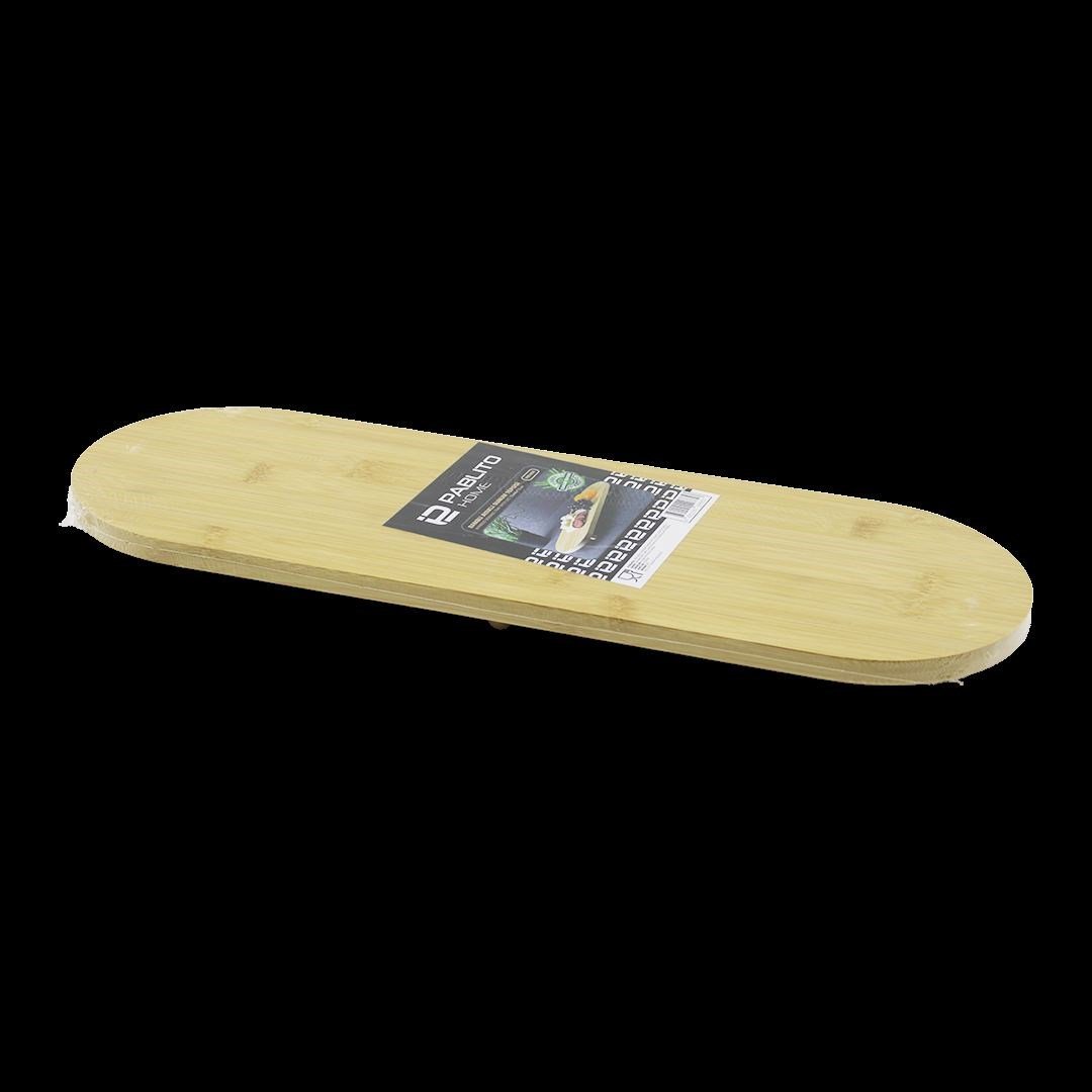 Oval Bambu Ahşap Sunum Tepsisi 15x44x1.5 cm (1 cm Ayaklı)