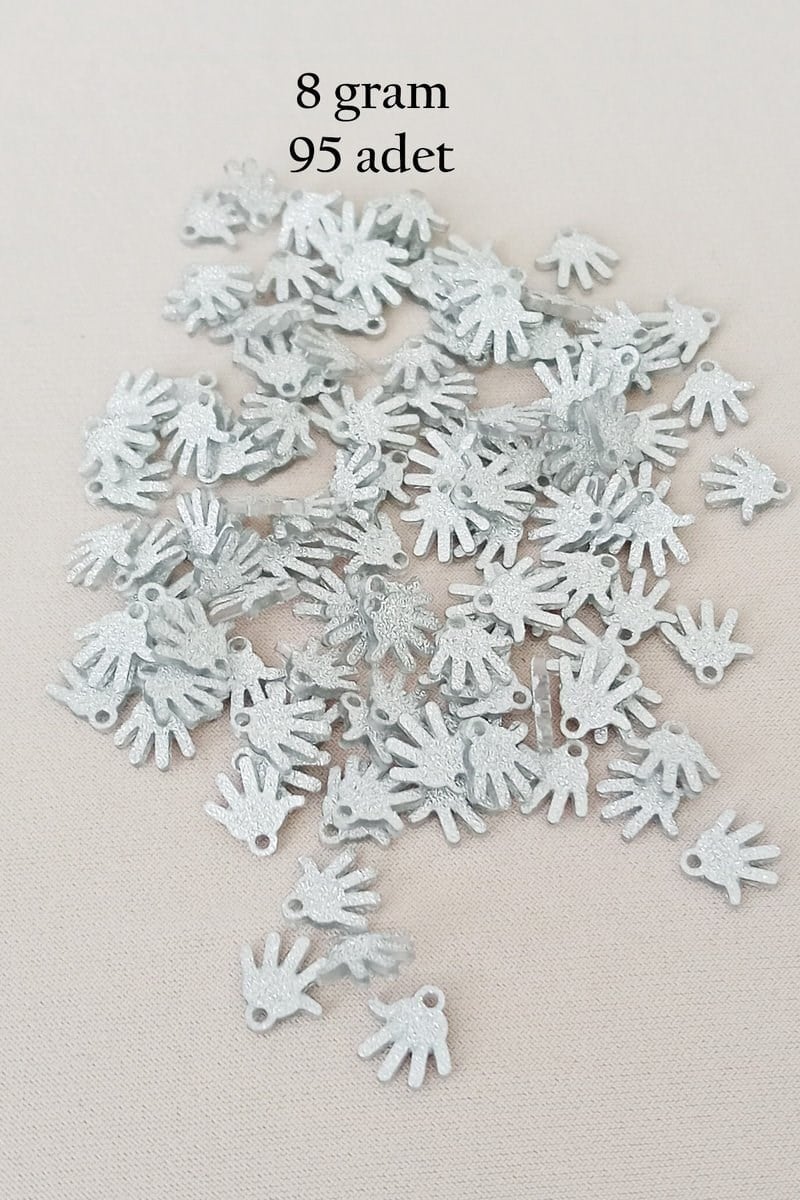Oya Abiye Bileklik Kolye Pleksi Metalik Plastik Pul Gümüş Renk 8 gram 95 adet - BNC519