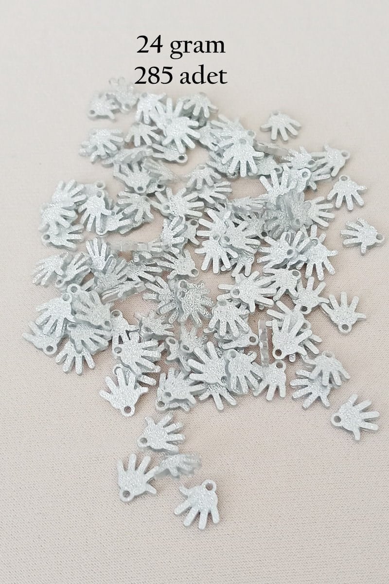 Oya Abiye Bileklik Kolye Pleksi Metalik Plastik Pul Gümüş Renk 24 gram 285 adet - BNC579
