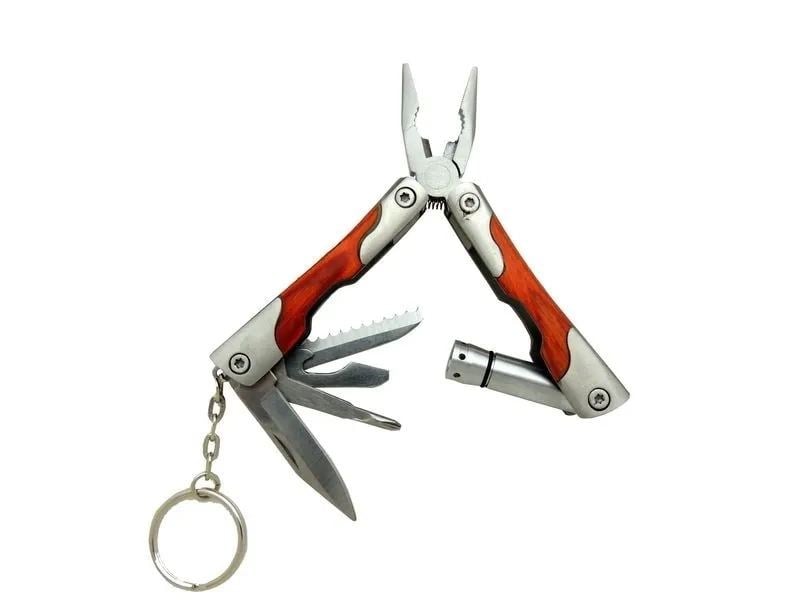 P 1172 Ahşap Mini Çok Amaçlı Pense / Çakı 7cm - Ahşap Metal Sap (multitool)