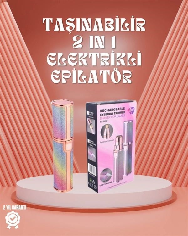 Paslanmaz Çelik Bıçaklı Usb Epilatör – Kaş, Üst Dudak Ve Çene Tüy Temizleyici