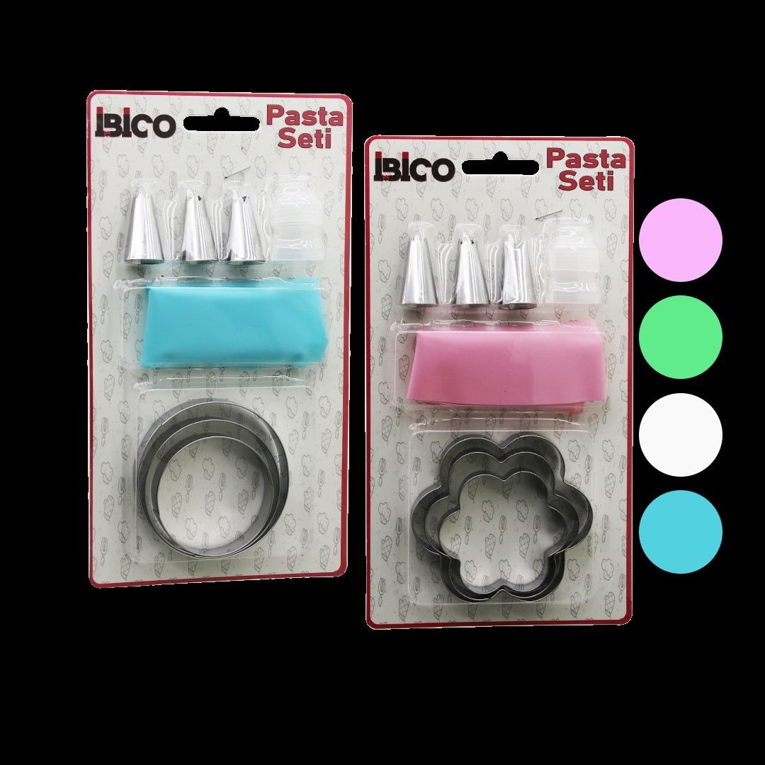 Pasta Süsleme Seti 8 Parça (Krema Torbası, Metal Uçlar, Kurabiye Kalıpları)